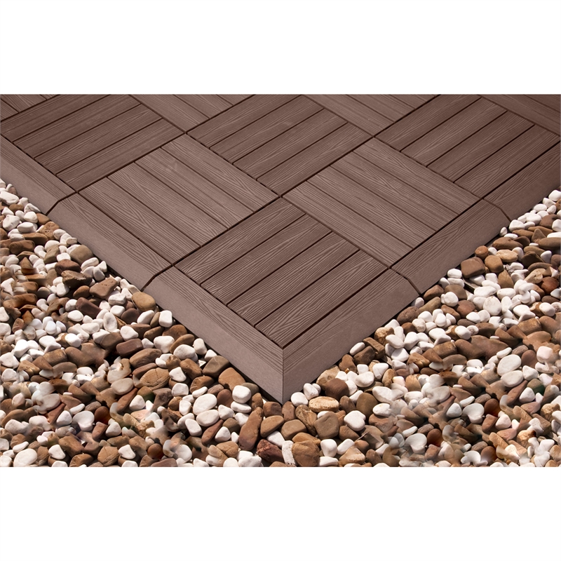 Square Deck Wood Tiles in Brown Canyon 6 Pack