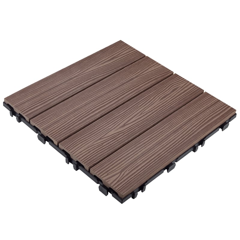 Square Deck Wood Tiles in Brown Canyon 6 Pack