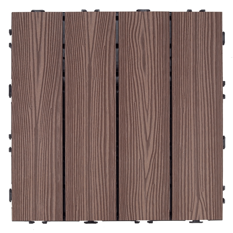 Square Deck Wood Tiles in Brown Canyon 6 Pack