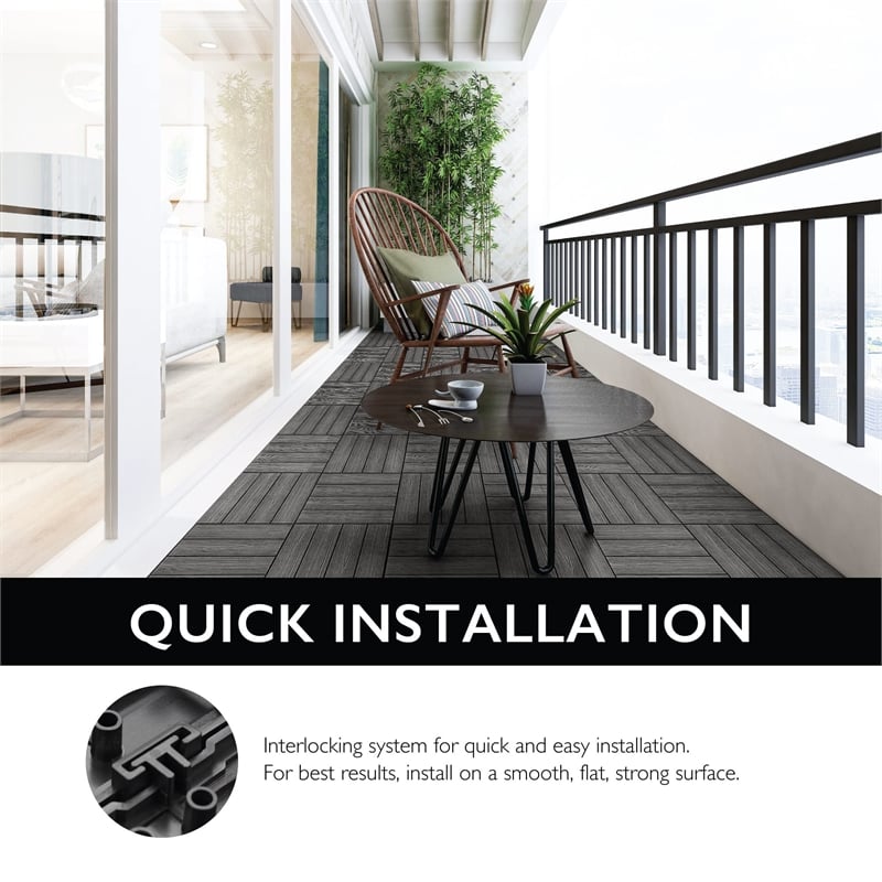 Straight Edge Wood Trim in Modern Black 4 Pack