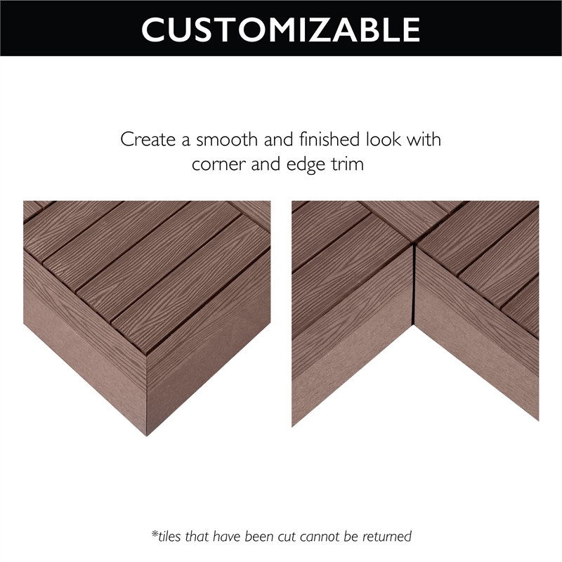 Straight Edge Wood Trim in Brown Canyon 4 Pack