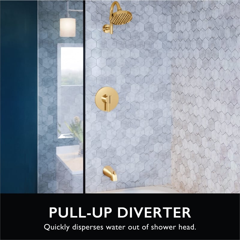 Stainless Steel Tub Diverter Spout in Satin Gold