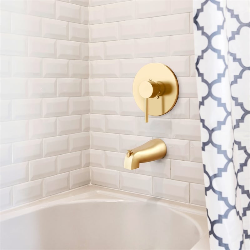 Stainless Steel Tub Diverter Spout in Satin Gold