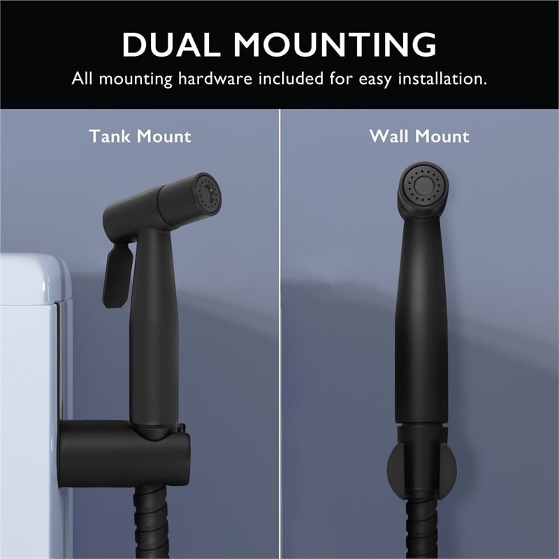 Stainless Steel Bidet Sprayer in Matte Black