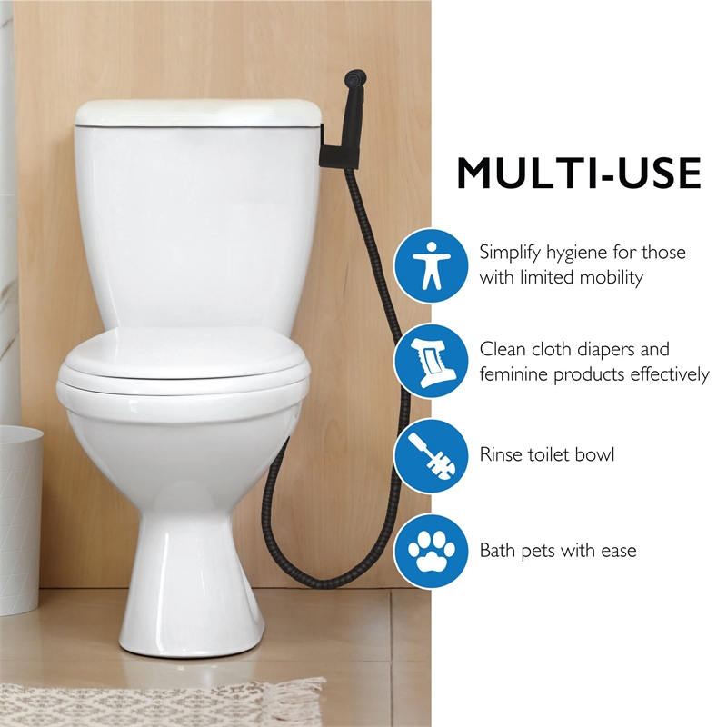 Stainless Steel Bidet Sprayer in Matte Black