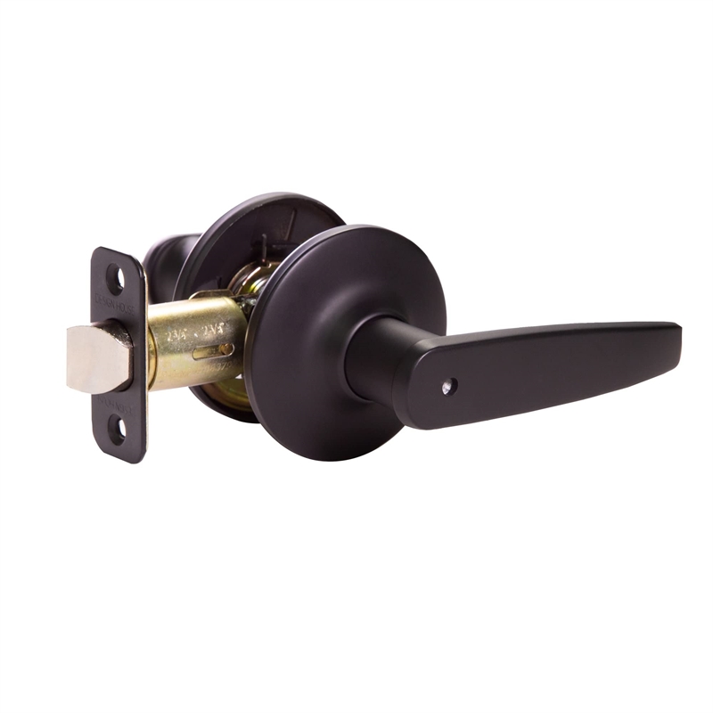 Delavan Brass Privacy Door Lever in Matte Black