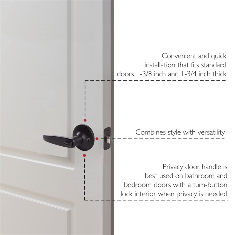 Delavan Brass Privacy Door Lever in Matte Black