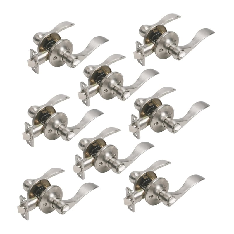 Springdale 2 Way Satin Nickel Adjustable Brass Door Lever  8 Pack