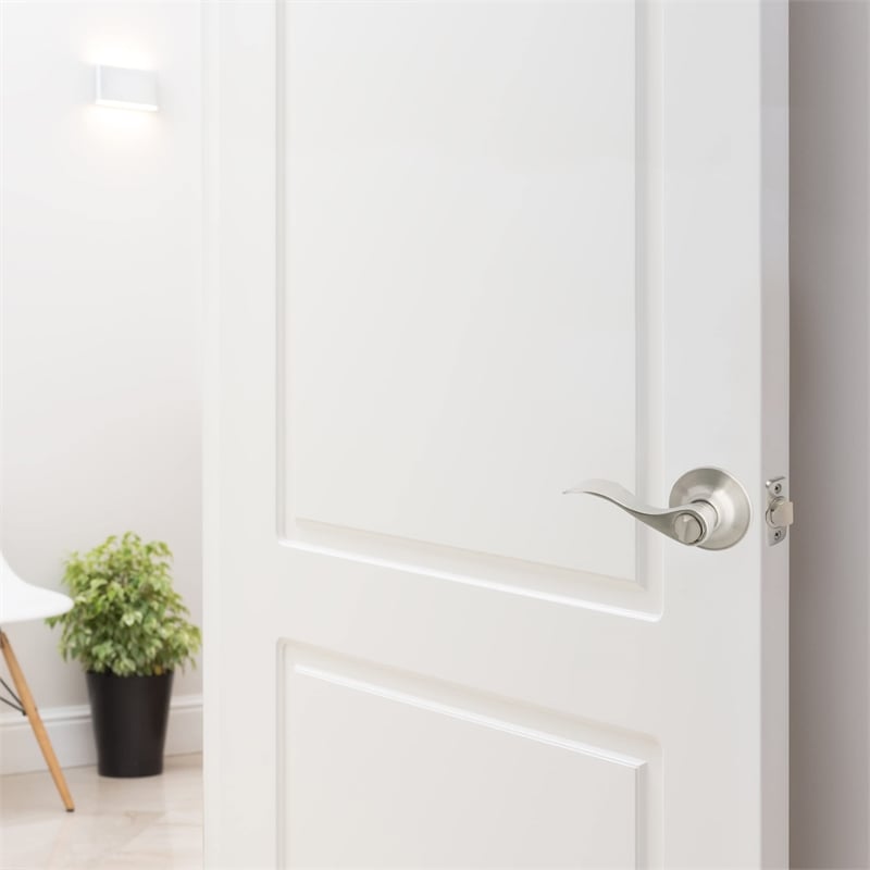 Springdale 2 Way Satin Nickel Adjustable Brass Door Lever  8 Pack