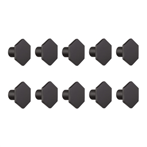 Solid Hexagon Metal Cabinet Knob in Matte Black 10 Pack