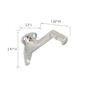 Standard Zinc Metal Handrail Bracket in Satin Nickel 5 Pack