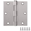 Square Corner Stainless Steel Door Hinge in Satin Nickel  3.5 Inch  10 Pack