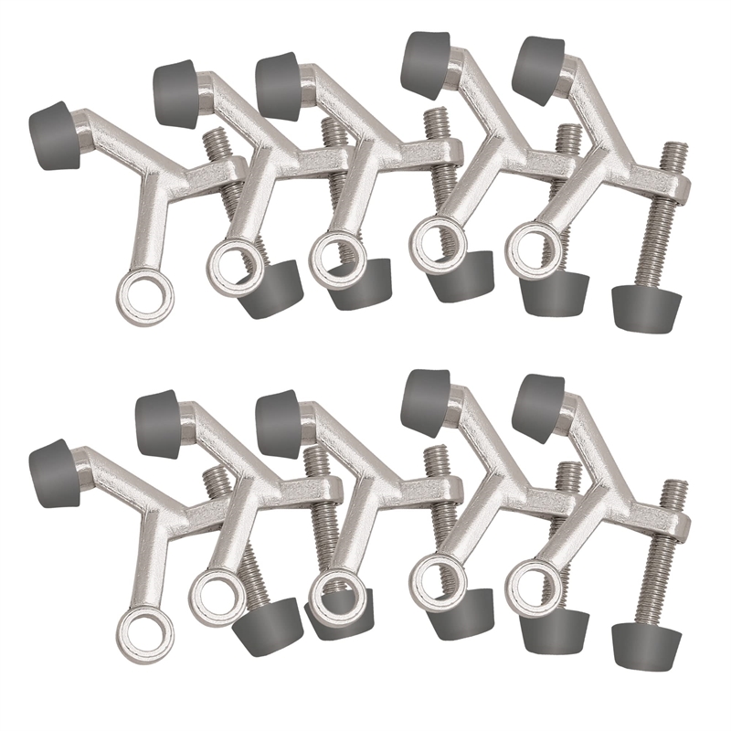 Satin Nickel Standard Metal Hinge Pin Door Stop  10 Pack