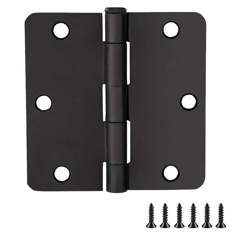 Stainless Steel Door Hinge in Matte Black  3.5 Inch  .25 Inch Radius  10 Pack
