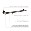 Kelton Double Brass Towel Bar in Matte Black and Gold