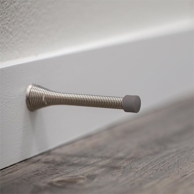 Satin Nickel Stainless Steel Spring Door Stop 10 Pack