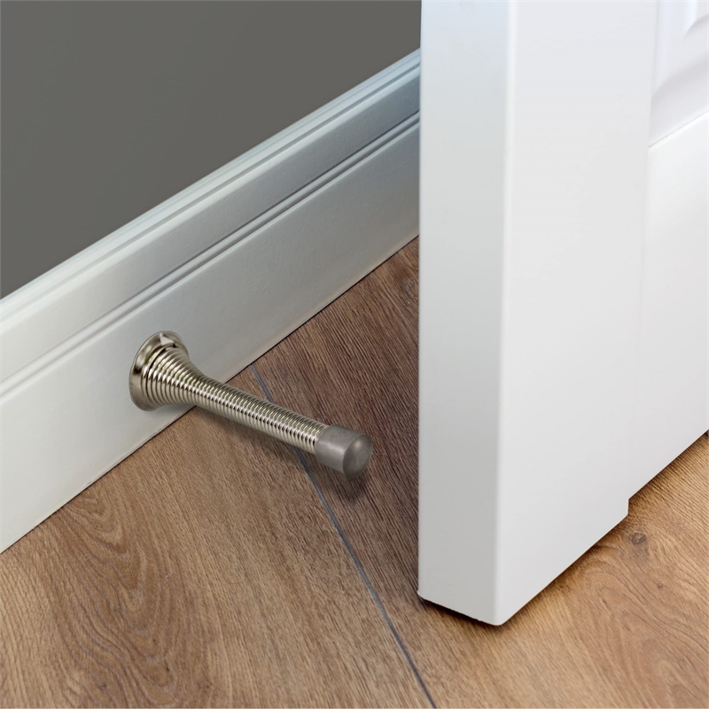 Satin Nickel Stainless Steel Spring Door Stop 10 Pack
