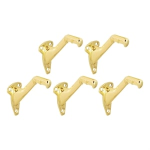 standard metal handrail bracket in polished brass 5 pack