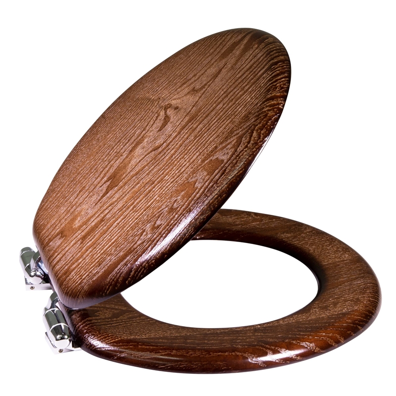 Design House Dalton Round Traditional Wood Toilet Seat in Mahogany