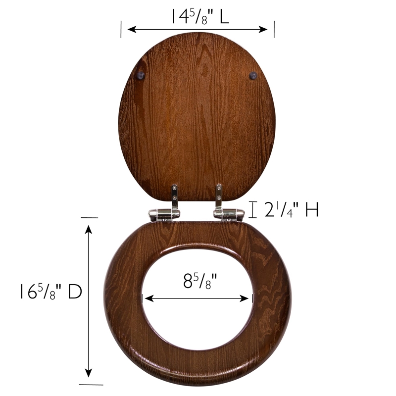Design House Dalton Round Traditional Wood Toilet Seat in Mahogany