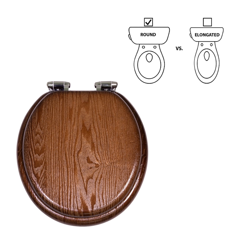 Design House Dalton Round Traditional Wood Toilet Seat in Mahogany