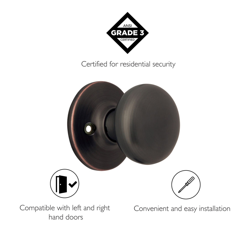 Cambridge Bronze Dummy Brass Door Knob
