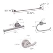 Geneva Metal Bathroom Accessory Kit in Satin Nickel  4 Piece