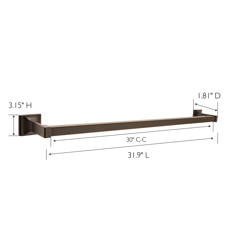Millbridge 30 Inch Metal Towel Bar in Oil Rubbed Bronze