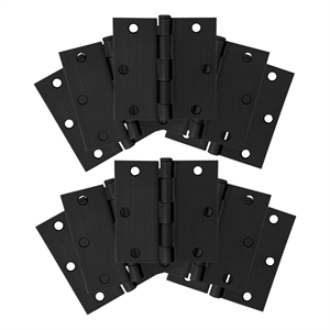 square corner door hinge in matte black  3.5 inch  10 pack