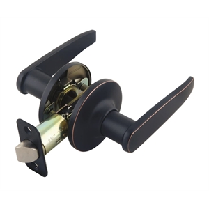 Delavan Passage Straight Brass Door Handle in Oil Rubbed Bronze