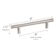Hollow Cabinet Stainless Steel Drawer Pull in Satin Nickel 10 Pack