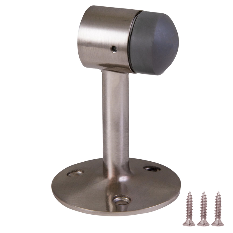 Gooseneck Metal Door Stop in Satin Nickel 2 Pack