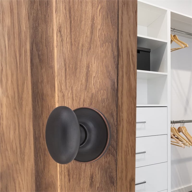 Egg Dummy Brass Door Knob in Oil Rubbed Bronze