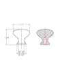 Mushroom Cabinet Knob in Satin Nickel  5 Pack