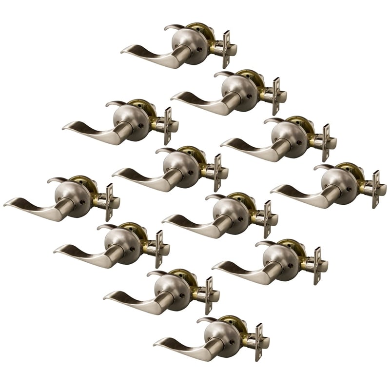 Stratford Passage Metal Door Knob in Satin Nickel  12 Pack