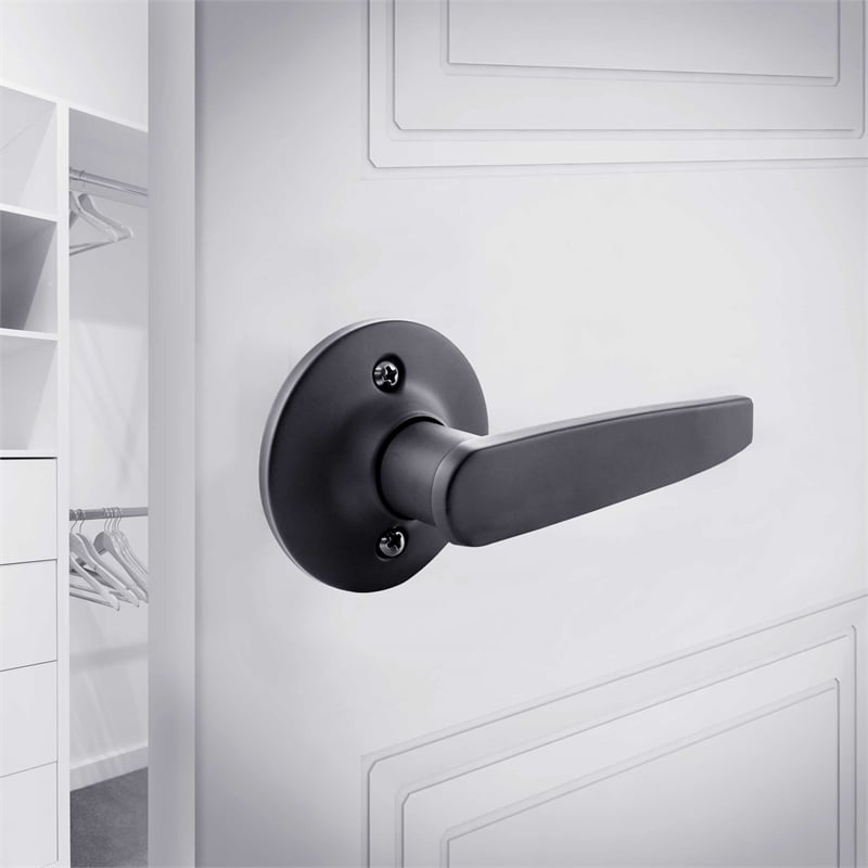Delavan Dummy Brass Door Lever in Matte Black