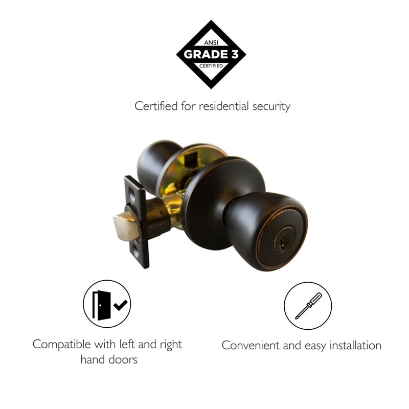 Terrace Entry Brass Door Knob in Oil Rubbed Bronze