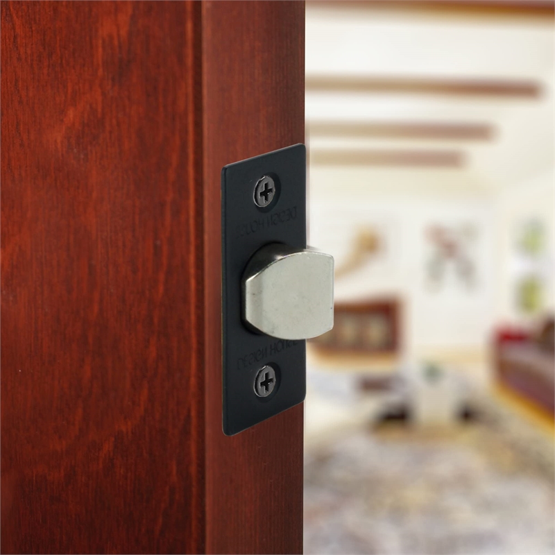 2 Way Passage Metal Door Latch with Round Corner in Matte Black