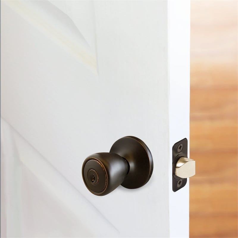 Terrace Privacy Brass Door Knob in Oil Rubbed Bronze  2 Pack