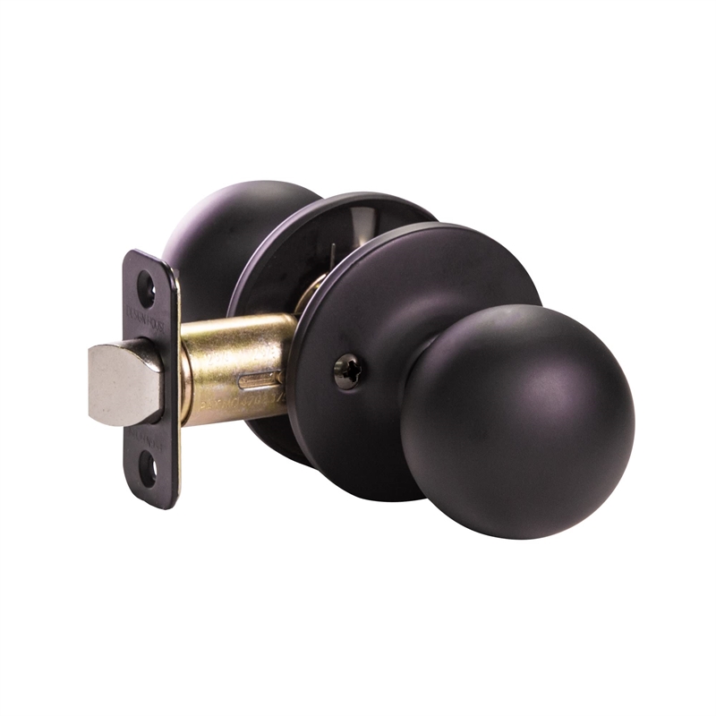 Ball Passage Brass Door Knob in Matte Black
