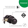 Ball Passage Brass Door Knob in Matte Black