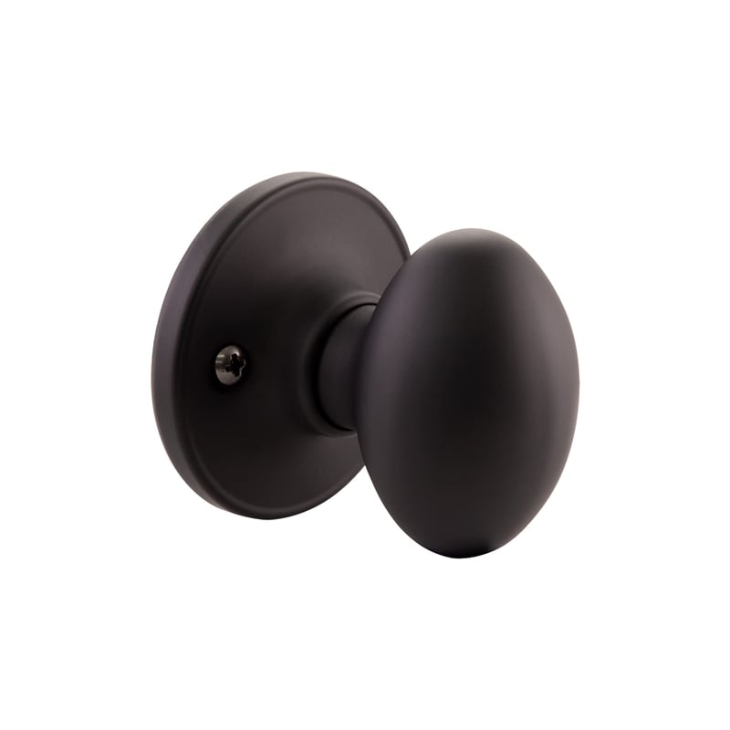 Egg Passage Brass Door Knob in Matte Black