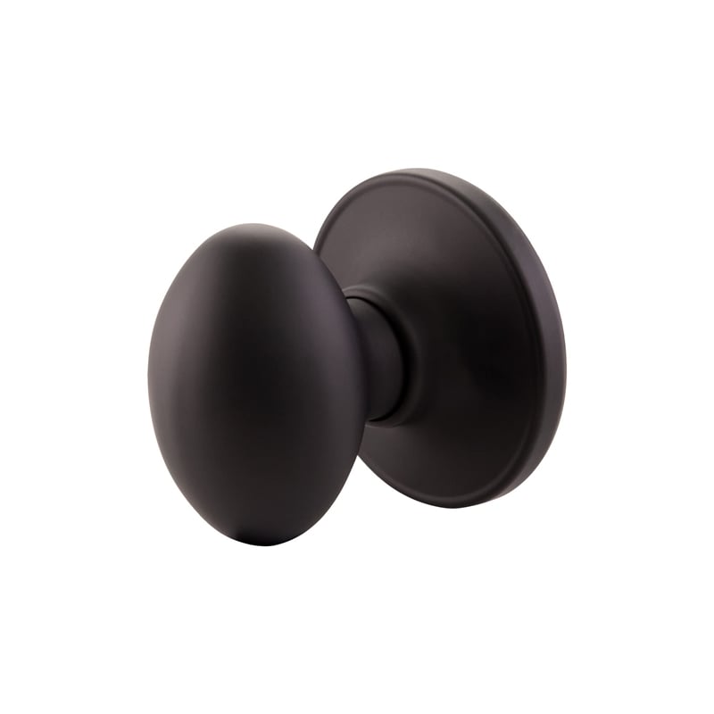 Egg Passage Brass Door Knob in Matte Black