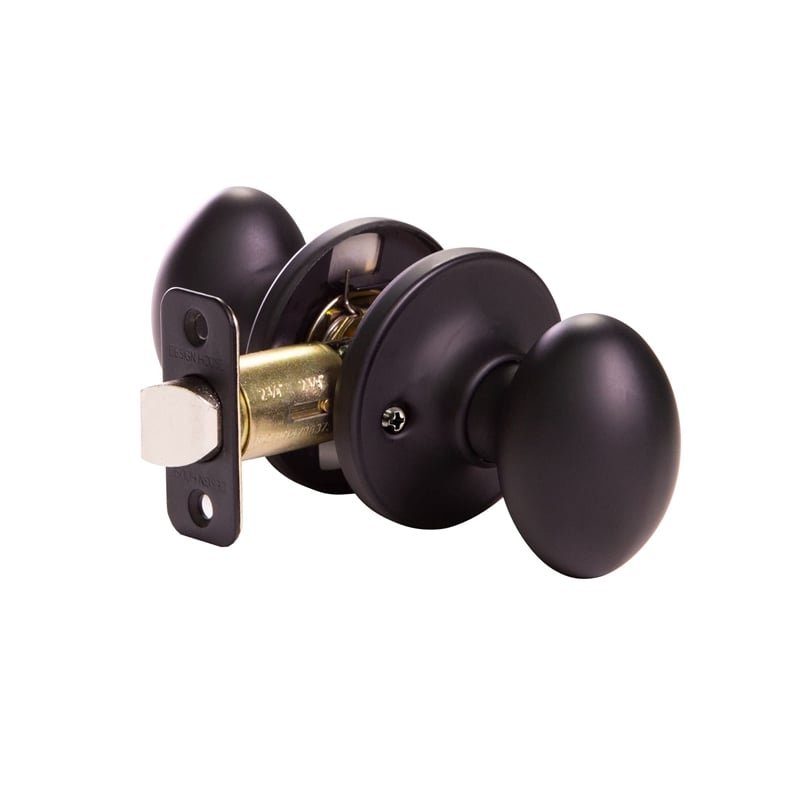 Egg Passage Brass Door Knob in Matte Black
