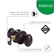 Egg Passage Brass Door Knob in Matte Black