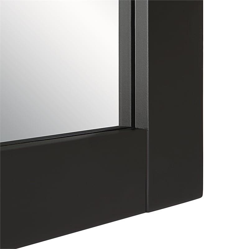 Design House Shorewood Rectangular Wood Bathroom Mirror in Matte Black