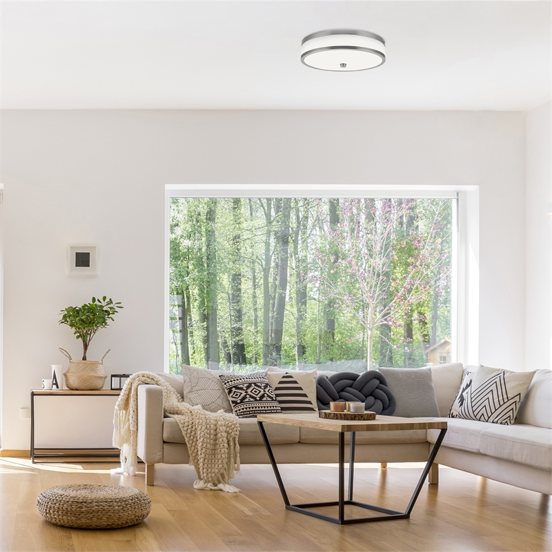 Design House Donohue Stainless Steel Ceiling Light with LED in Satin Nickel