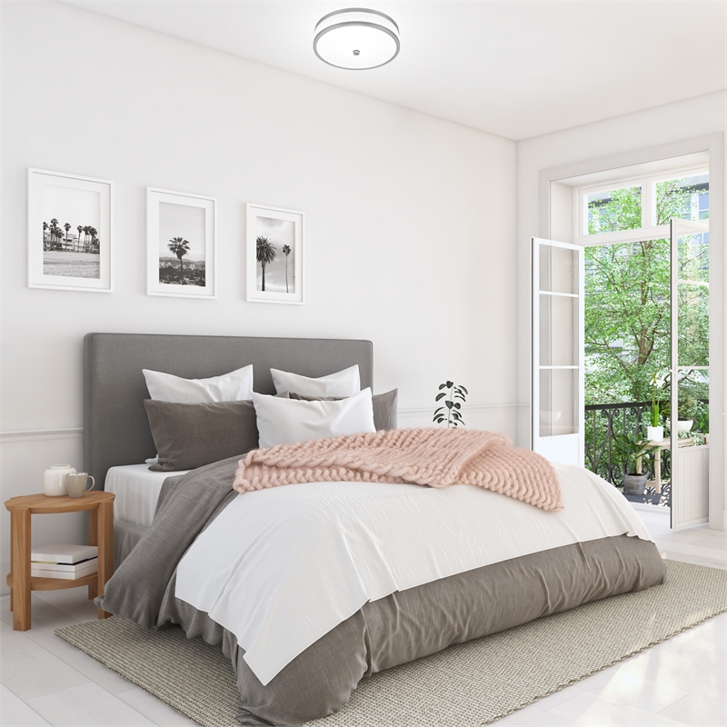 Design House Donohue Stainless Steel Ceiling Light with LED in Satin Nickel