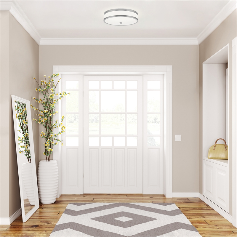 Design House Donohue Stainless Steel Ceiling Light with LED in Satin Nickel