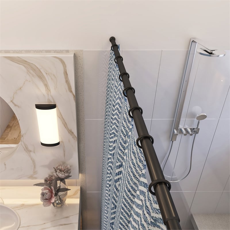 Design House Expandable Stainless Steel Shower Rod 36 to 63 in Matte Black